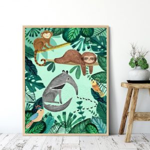 Poster Jungle Animaux au Repos