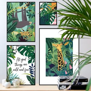 Poster Jungle Girafe